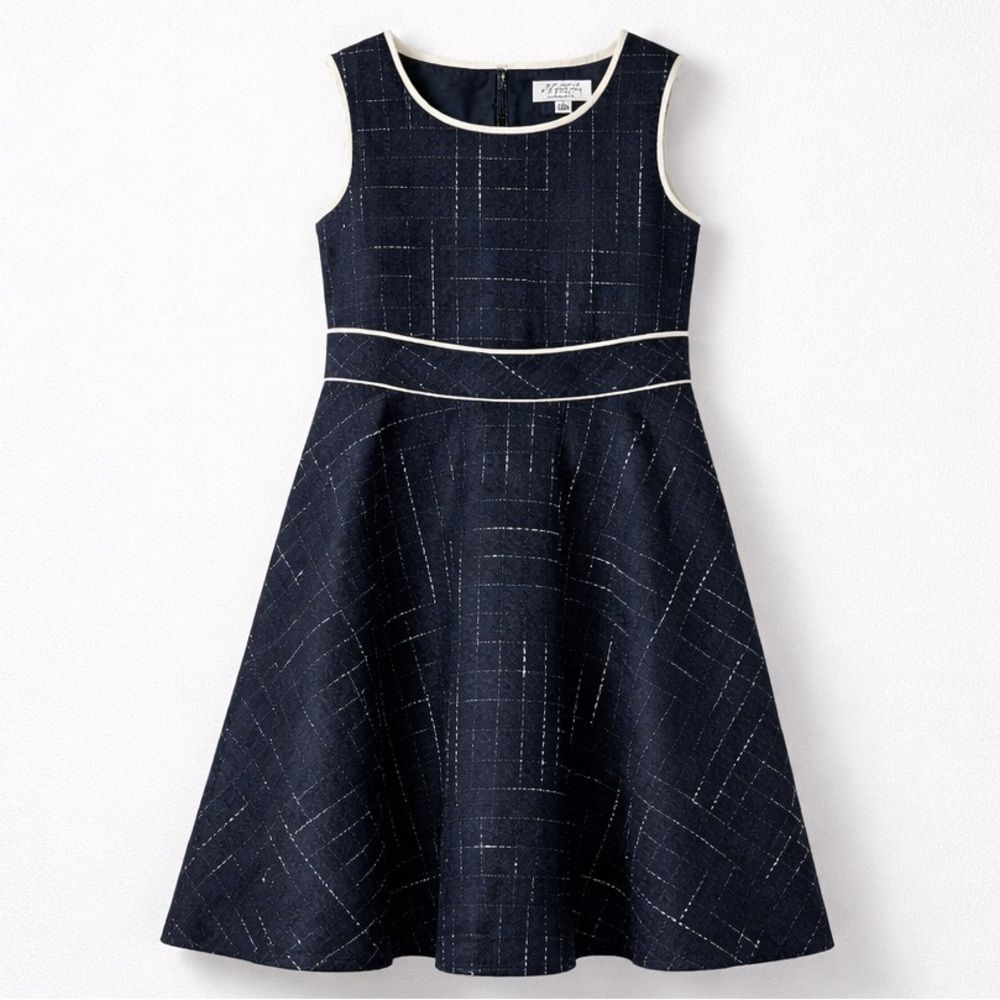Magil Navy Blue sleeveless wool embroidered dress size 5 years NWT